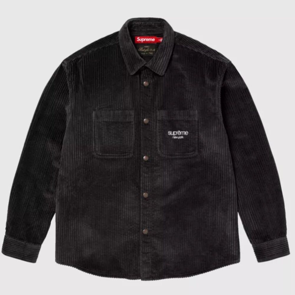 Supreme Wide Wale Corduroy Snap Shirt M